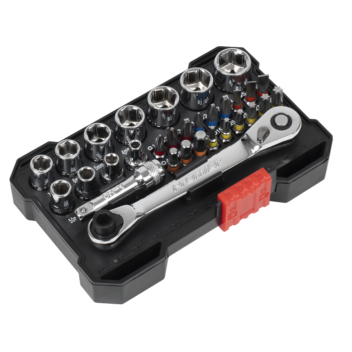 Premier Socket & Colour-Coded Bit Set 1/4"Sq Drive 31pc | AK2111