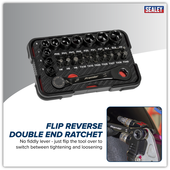 Premier Black Go-Through Lock-On™ Low Profile Socket & Bit Set 1/4"Sq Drive 31pc | AK2112