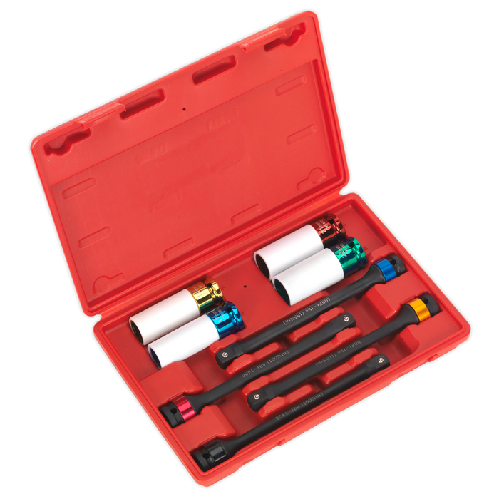 Torque Stick & Aluminium Wheel Impact Socket Set 1/2"Sq Drive 8pc | AK2243