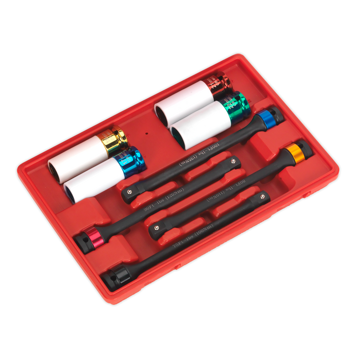 Torque Stick & Aluminium Wheel Impact Socket Set 1/2"Sq Drive 8pc | AK2243