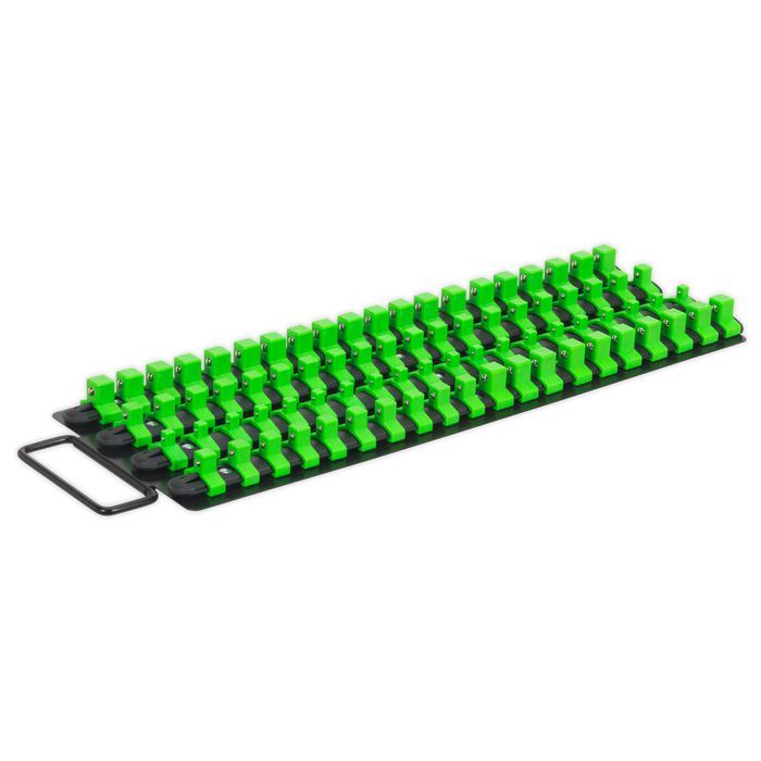 Premier Socket Rail Tray 1/4", 3/8" & 1/2"Sq Drive - Hi-Vis Green | AK27051HV