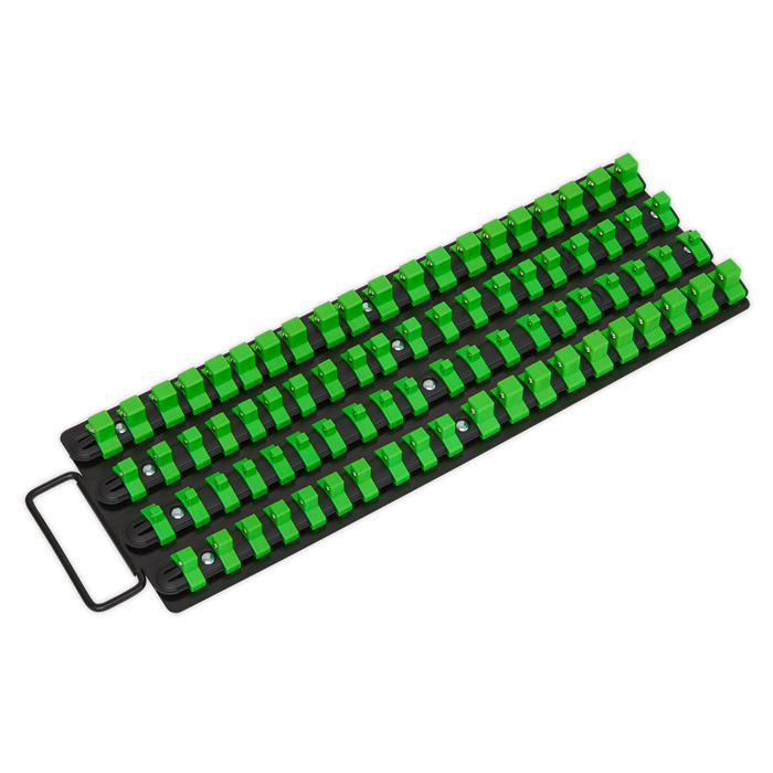 Premier Socket Rail Tray 1/4", 3/8" & 1/2"Sq Drive - Hi-Vis Green | AK27051HV