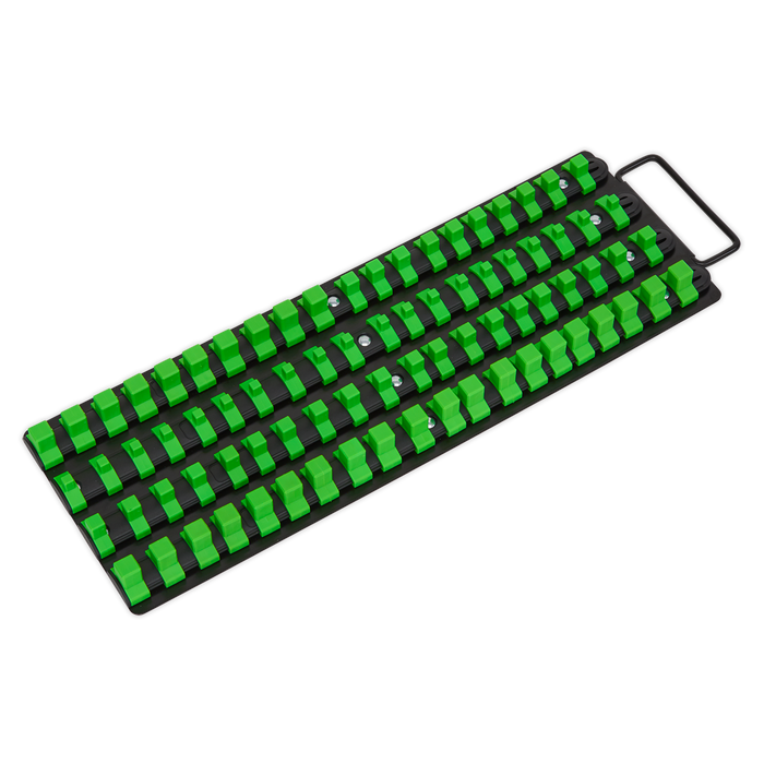 Premier Socket Rail Tray 1/4", 3/8" & 1/2"Sq Drive - Hi-Vis Green | AK27051HV