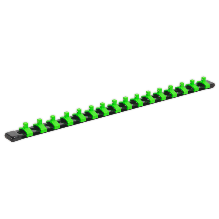 Premier Socket Retaining Rail with 16 Clips 1/4"Sq Drive - Hi-Vis Green | AK27052HV