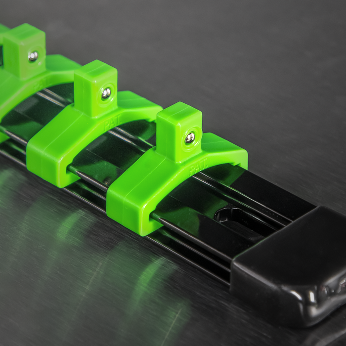 Premier Socket Retaining Rail with 16 Clips 1/4"Sq Drive - Hi-Vis Green | AK27052HV