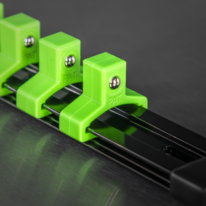 Premier Socket Retaining Rail with 16 Clips 3/8"Sq Drive - Hi-Vis Green | AK27053HV
