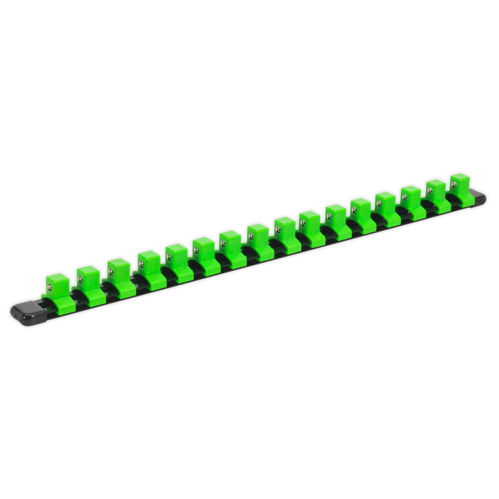 Premier Socket Retaining Rail with 16 Clips 1/2"Sq Drive - Hi-Vis Green | AK27054HV