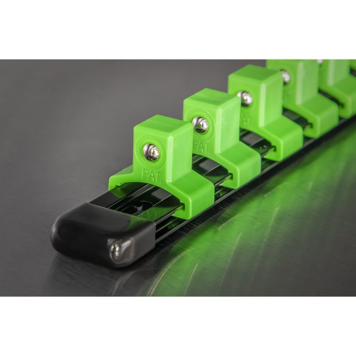 Premier Socket Retaining Rail with 16 Clips 1/2"Sq Drive - Hi-Vis Green | AK27054HV