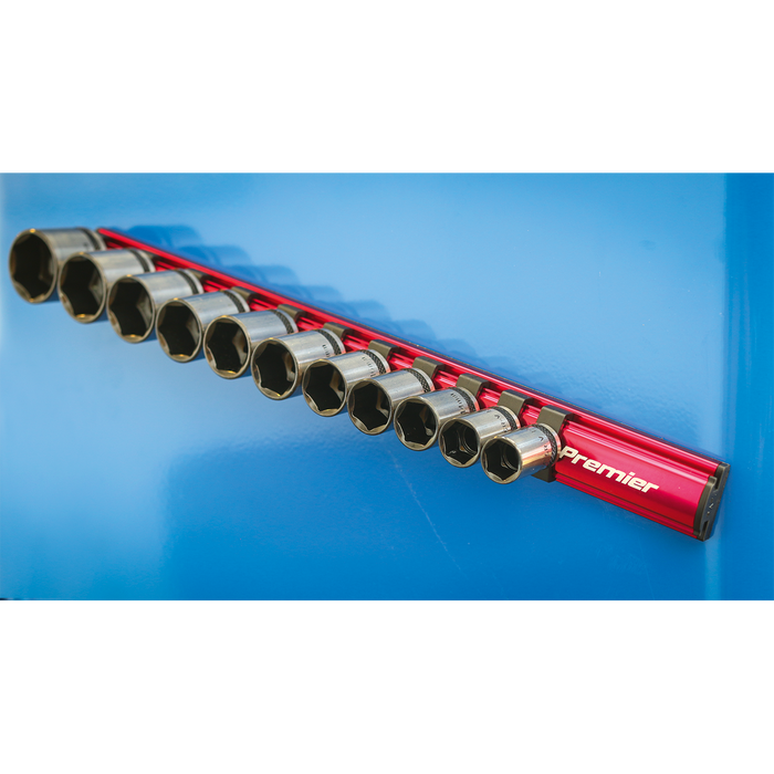 Premier Magnetic Socket Retaining Rail with 12 Clips 3/8"Sq Drive | AK27083