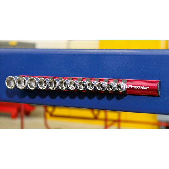 Premier Magnetic Socket Retaining Rail with 12 Clips 3/8"Sq Drive | AK27083