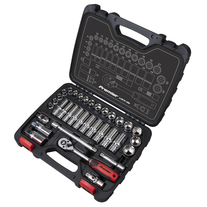 Premier Lock-On™ Socket Set 3/8"Sq Drive 34pc | AK27481