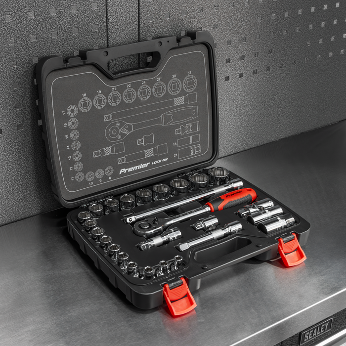 Premier Lock-On™ Socket Set 1/2"Sq Drive 26pc | AK27482
