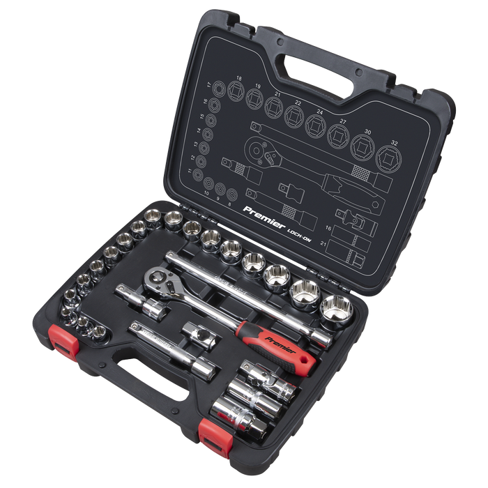 Premier Lock-On™ Socket Set 1/2"Sq Drive 26pc | AK27482
