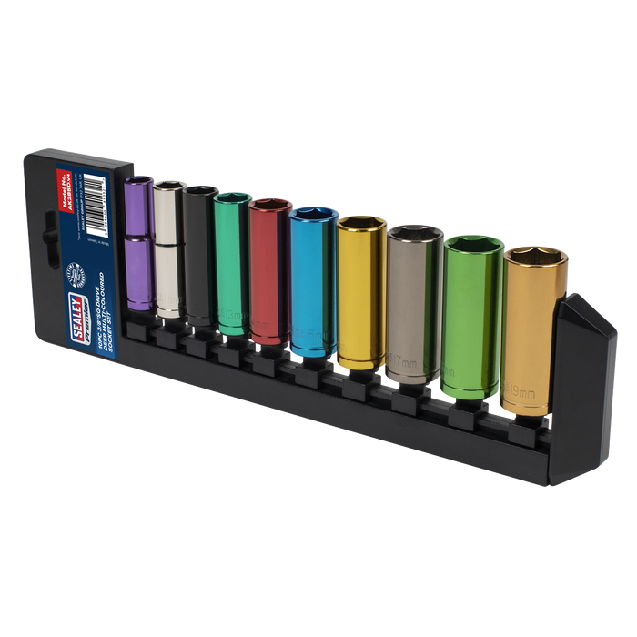 Premier Deep Multi-Coloured Socket Set 3/8"Sq Drive 10pc | AK285D