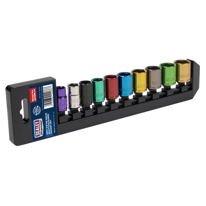 Premier Multi-Coloured Socket Set 3/8"Sq Drive 10pc | AK285