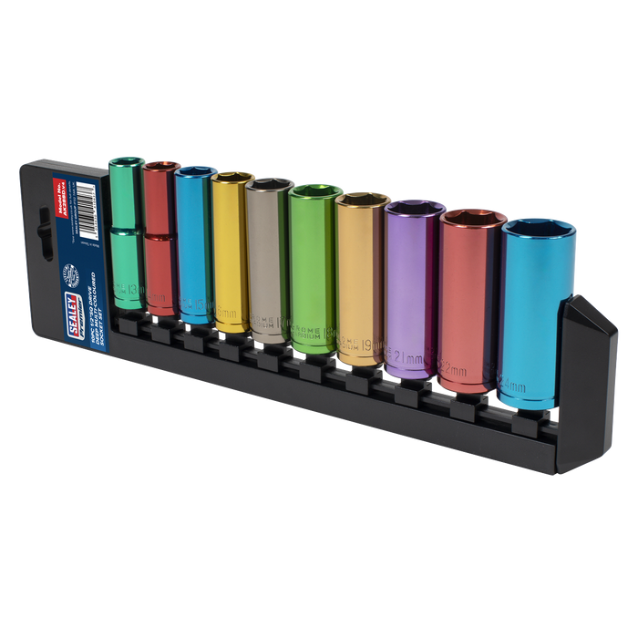 Premier Deep Multi-Coloured Socket Set 1/2"Sq Drive 10pc | AK288D