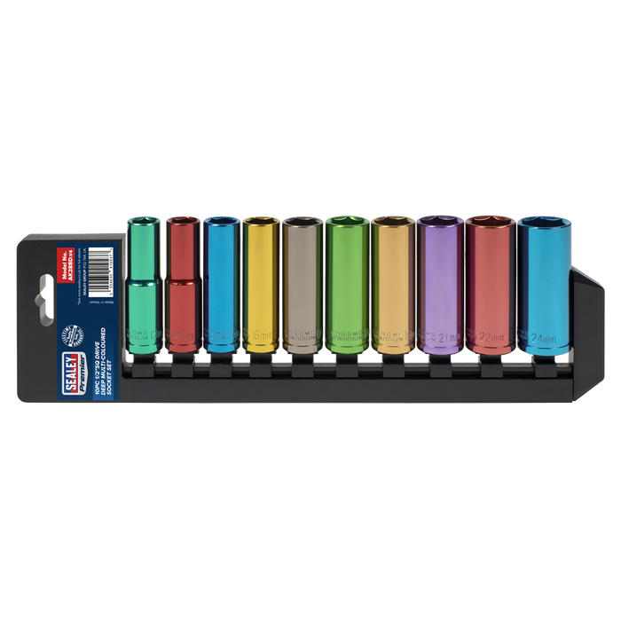 Premier Deep Multi-Coloured Socket Set 1/2"Sq Drive 10pc | AK288D