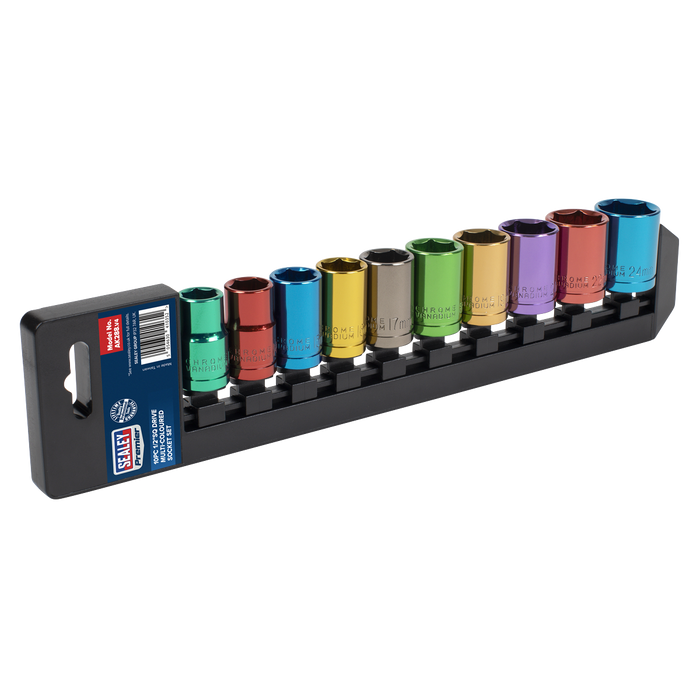 Premier Multi-Coloured Socket Set 1/2"Sq Drive 10pc | AK288