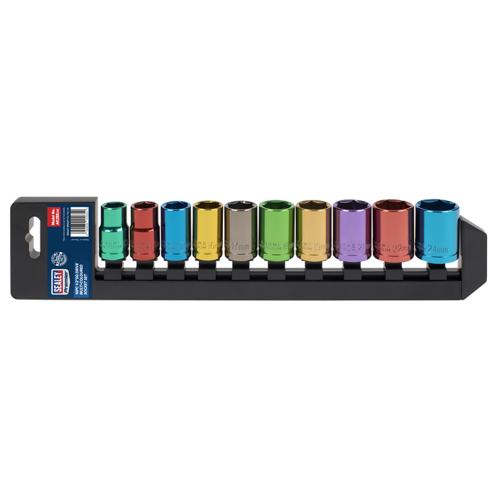 Premier Multi-Coloured Socket Set 1/2"Sq Drive 10pc | AK288