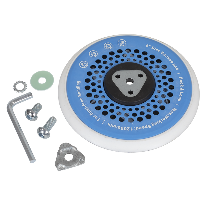 Universal Dust-Free Hook-and-Loop DA Backing Pad 150mm x 5/16"UNF & M8 | AK289