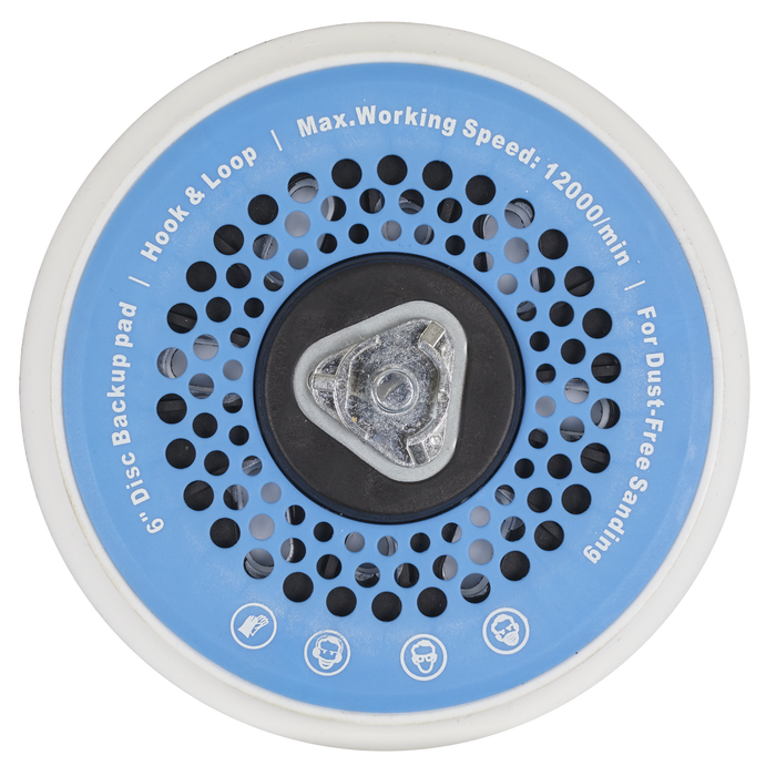 Universal Dust-Free Hook-and-Loop DA Backing Pad 150mm x 5/16"UNF & M8 | AK289