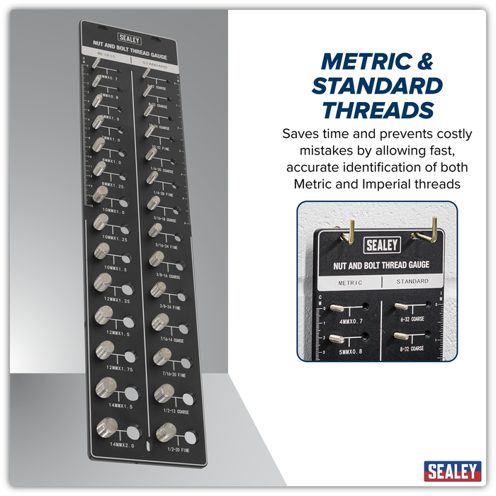 Metric/Imperial Nut & Bolt Thread Checker | AK28
