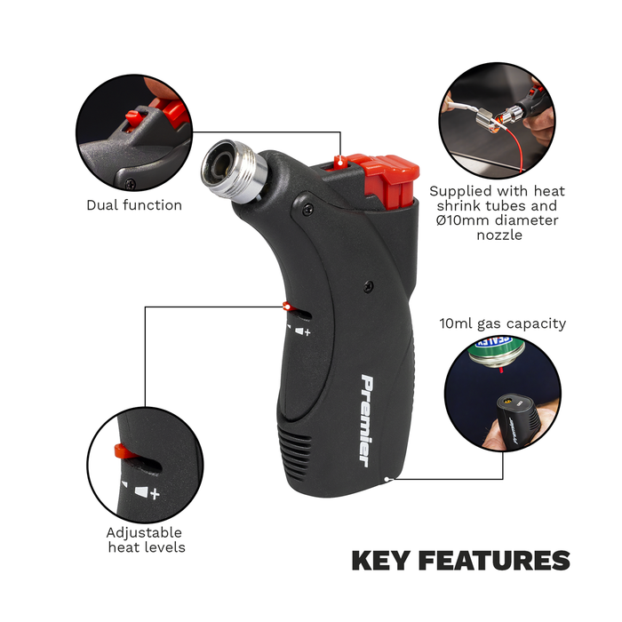 Premier Micro Butane Hot Air Blower/Heating Torch with Heat Shrink Tubing | AK2974