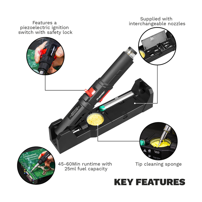 Butane Soldering Iron Kit 3-in-1 Quick Release | AK2976