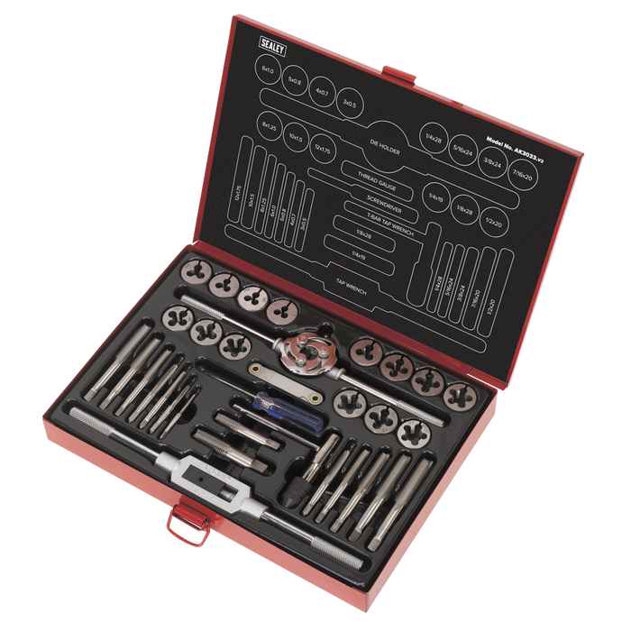 Metric/UNF/BSP Tap & Die Set Split Dies 33pc | AK3033