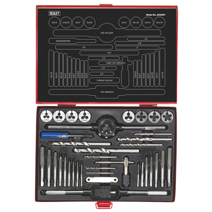 Metric Tap & Die Set Split Dies 37pc | AK3037