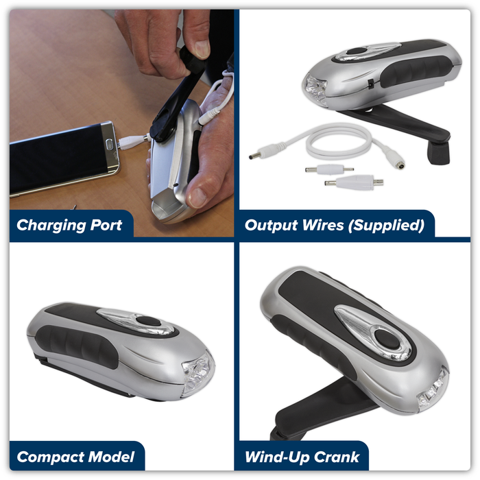 Rechargeable Wind-Up Torch 3 LED | AK3305