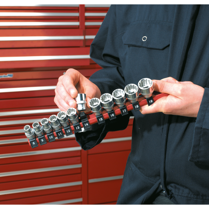 Premier Socket Retaining Rail with 12 Clips 1/4"Sq Drive | AK1412
