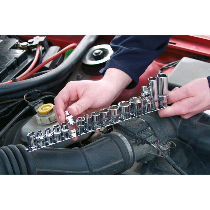 Premier Socket Retaining Rail with 14 Clips 3/8"Sq Drive | AK3814