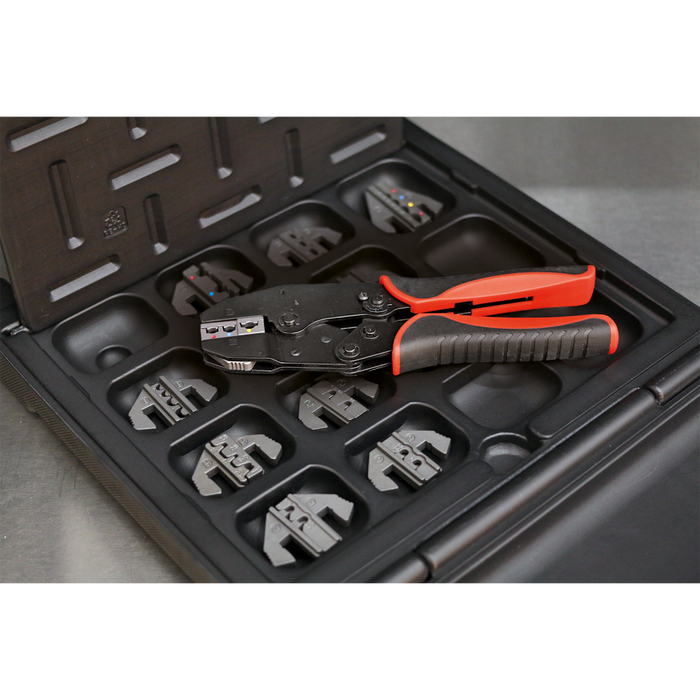 Ratchet Crimping Tool with Jaws and Storage Case | AK3858COMBO