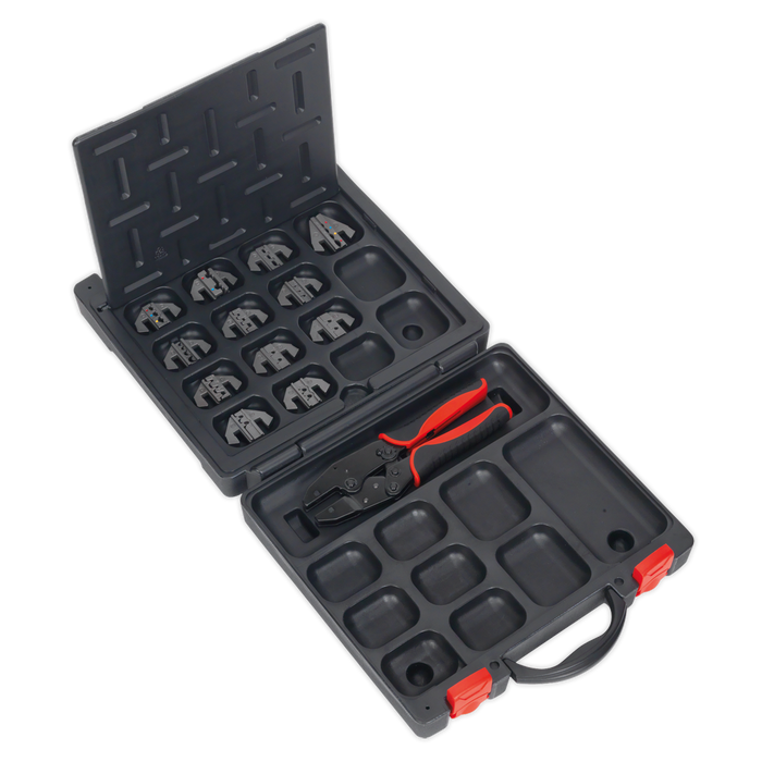 Ratchet Crimping Tool with Jaws and Storage Case | AK3858COMBO