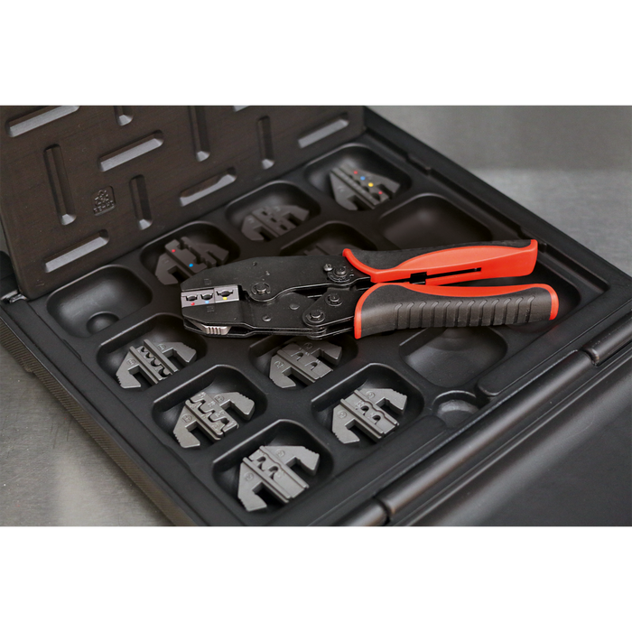 Ratchet Crimping Tool with Jaws and Storage Case | AK3858COMBO