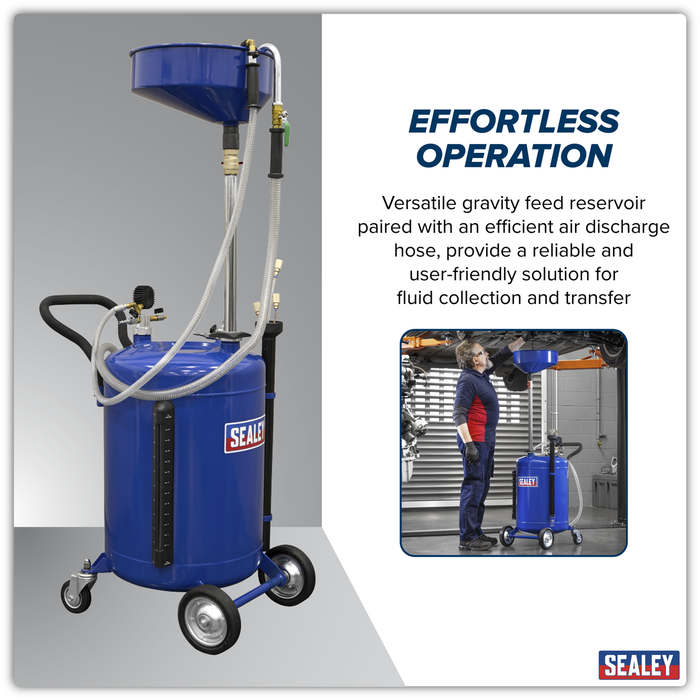 Air Discharge Mobile Oil Drainer with Probes 90L | AK459DX