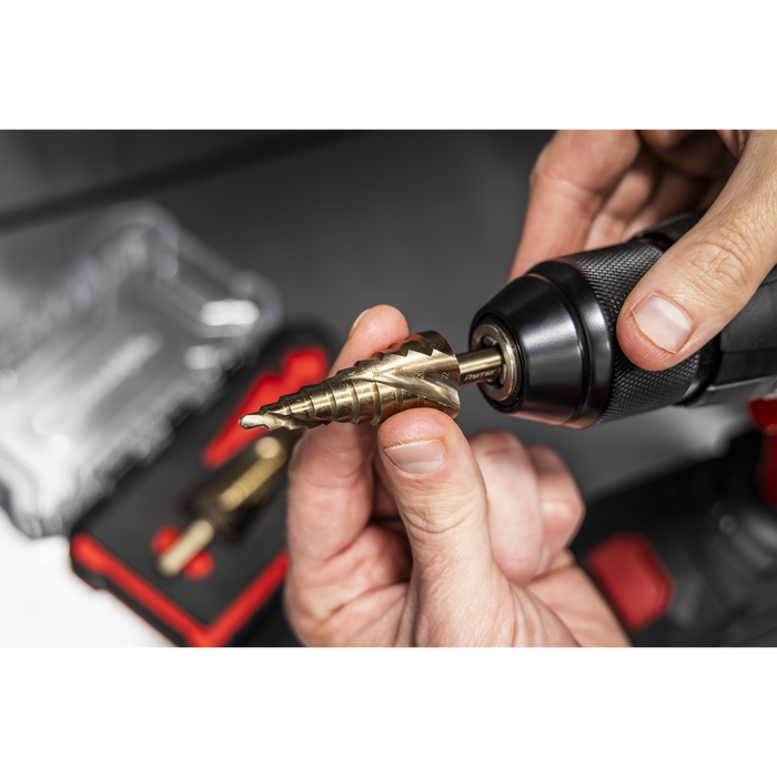Spiral Flute HSS Cobalt Step Drill Bit Set 3pc | AK4743