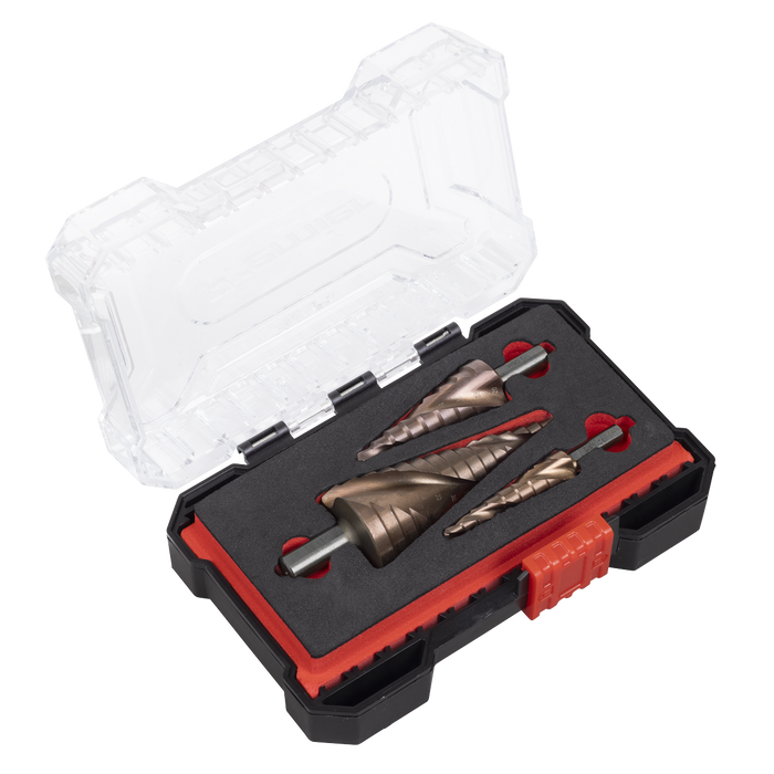 Spiral Flute HSS Cobalt Step Drill Bit Set 3pc | AK4743