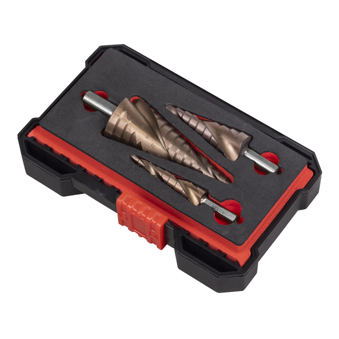 Spiral Flute HSS Cobalt Step Drill Bit Set 3pc | AK4743