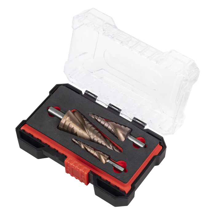 Spiral Flute HSS Cobalt Step Drill Bit Set 3pc | AK4743