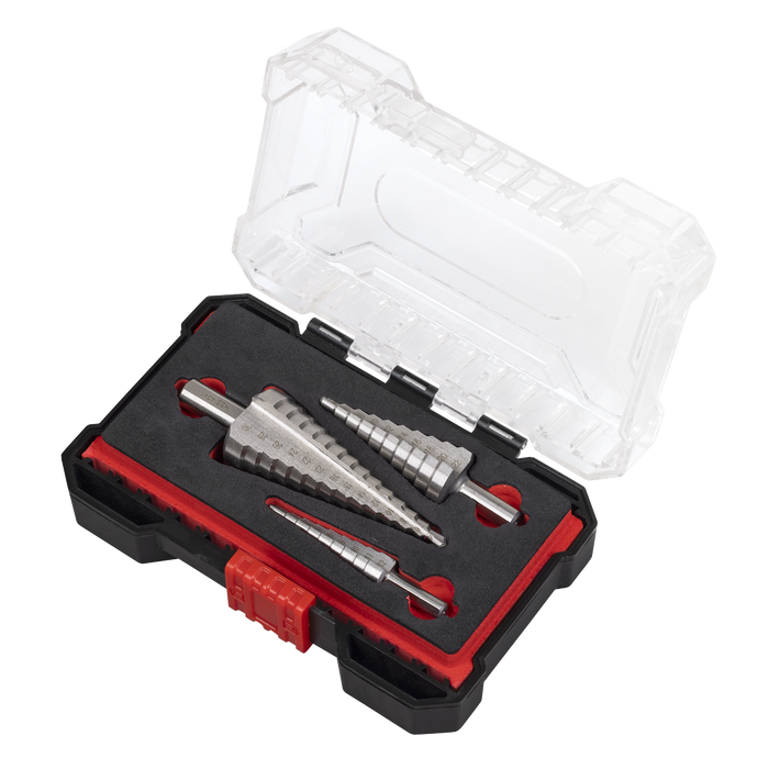 Straight Flute HSS 4341 Step Drill Bit Set 3pc | AK4746
