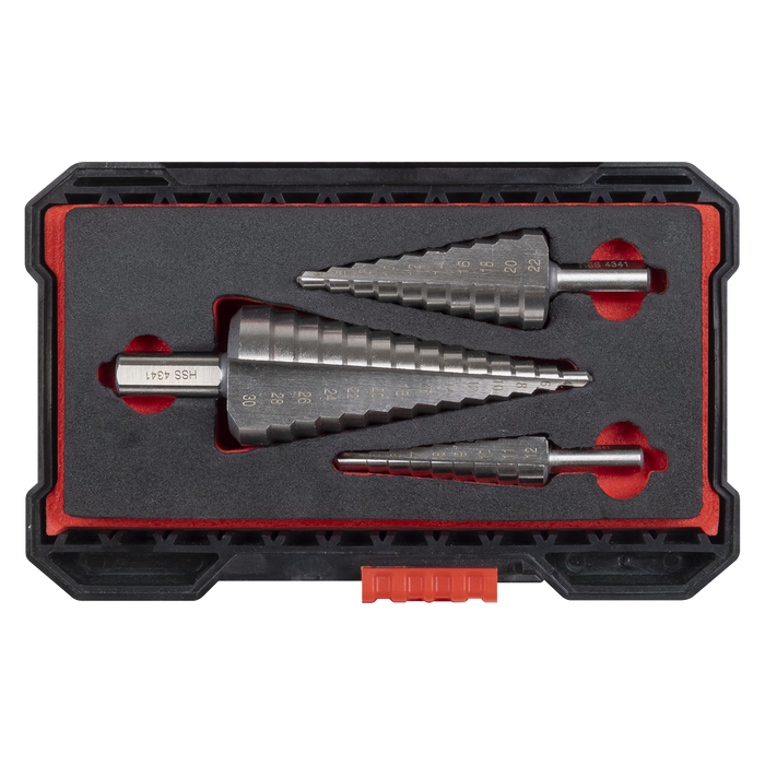 Straight Flute HSS 4341 Step Drill Bit Set 3pc | AK4746