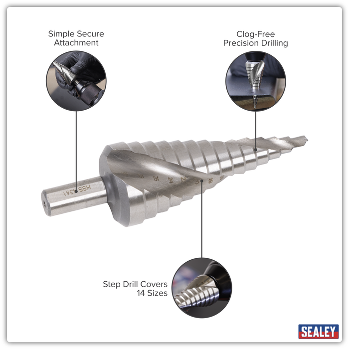 Spiral Flute HSS 4341 Step Drill Bit 4-30mm | AK4748