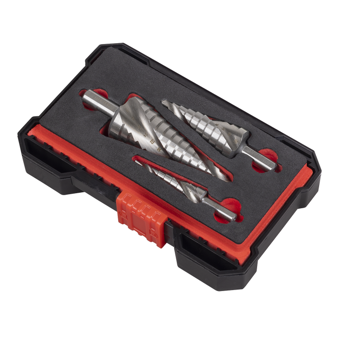 Spiral Flute HSS 4341 Step Drill Bit Set 3pc | AK4749