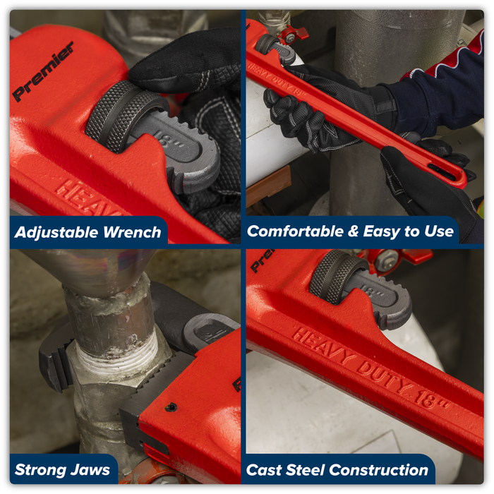 Premier Cast Steel Pipe Wrench European Pattern 450mm | AK5105