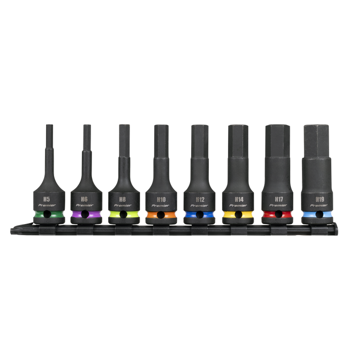 Premier Hex Impact Socket Bit Set 1/2"Sq Drive 8pc | AK56001