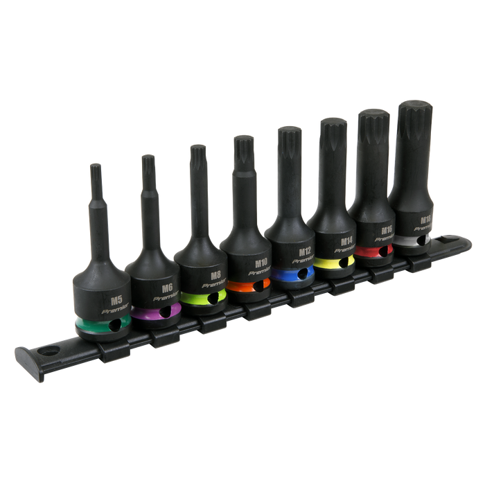 Premier Spline Impact Socket Bit Set 1/2"Sq Drive 8pc | AK56004