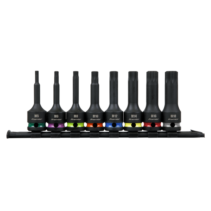 Premier Spline Impact Socket Bit Set 1/2"Sq Drive 8pc | AK56004