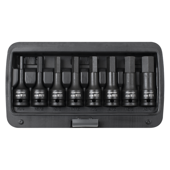 Premier Imperial Hex Impact Socket Bit Set 1/2"Sq Drive 8pc | AK5600